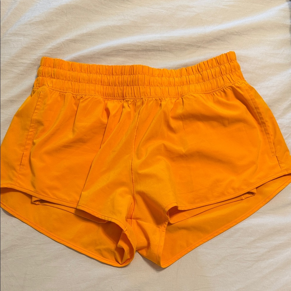 Women’s Orange Athletic Shorts with Elastic Waist Aerie
